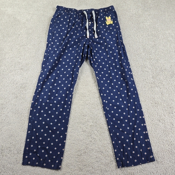 Psycho Bunny Other - Psycho Bunny Pajama Pants Mens Small Blue All Over Print Lounge Sleep Pockets